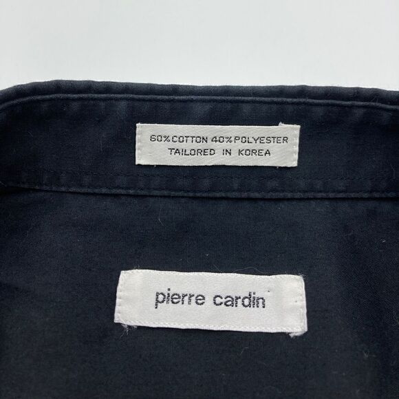 Pierre Cardin Men’s Black Shirt Size 17 34/35 - Picture 3 of 8